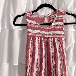 Knox rose tank top size xs white and reddish pink striped